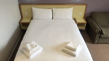 Desk, blackout curtains, iron/ironing board, free cots/infant beds