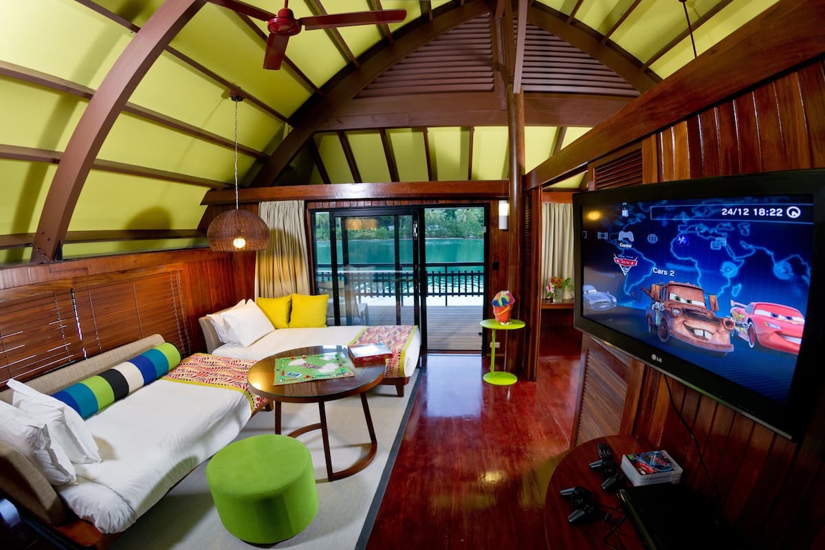 family villa, 1 bedroom, lagoon view | 1 bedroom, in-room safe, blackout curtains, soundproofing