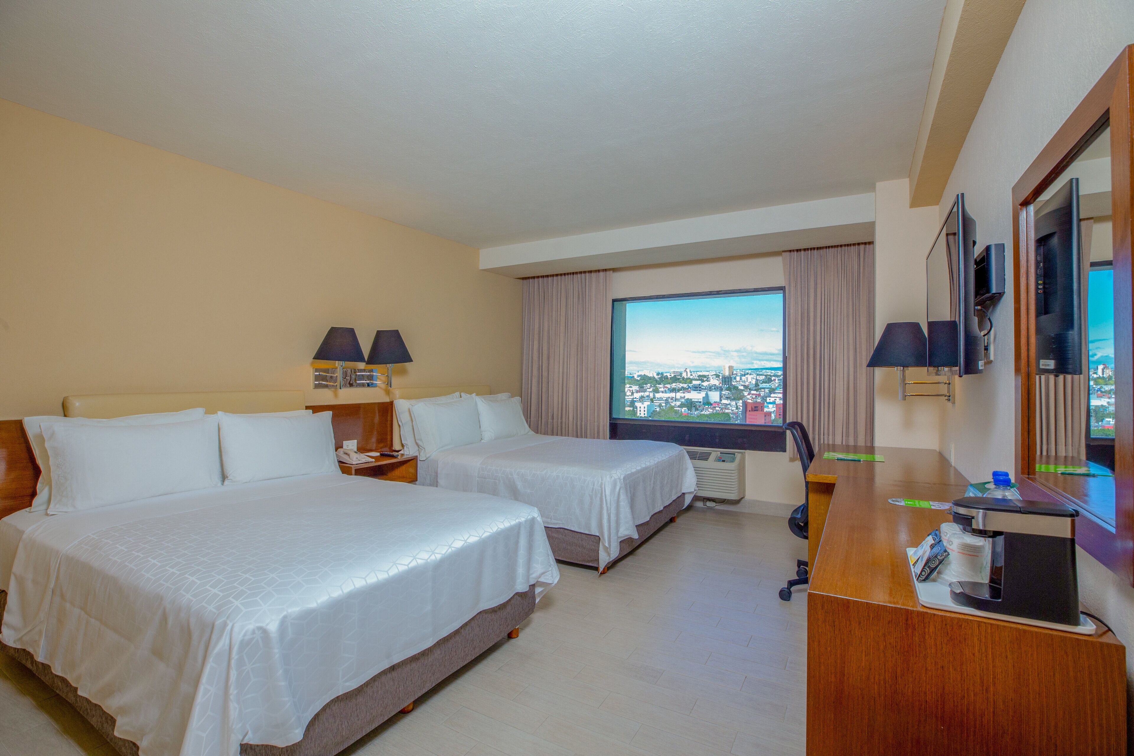 Standard Room, 2 Queen Beds | In-room safe, desk, blackout drapes, iron/ironing board