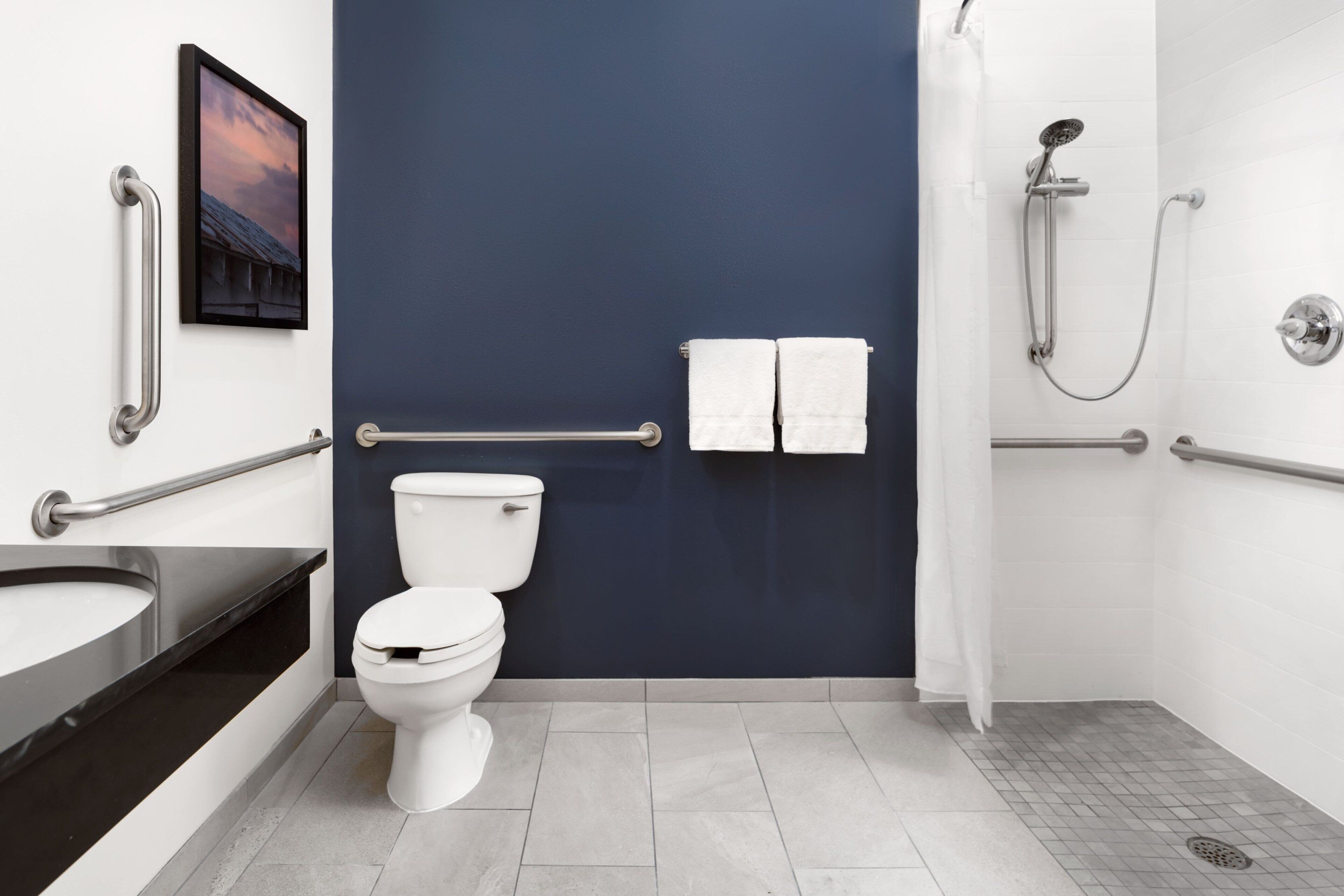 free toiletries, hair dryer, towels, soap