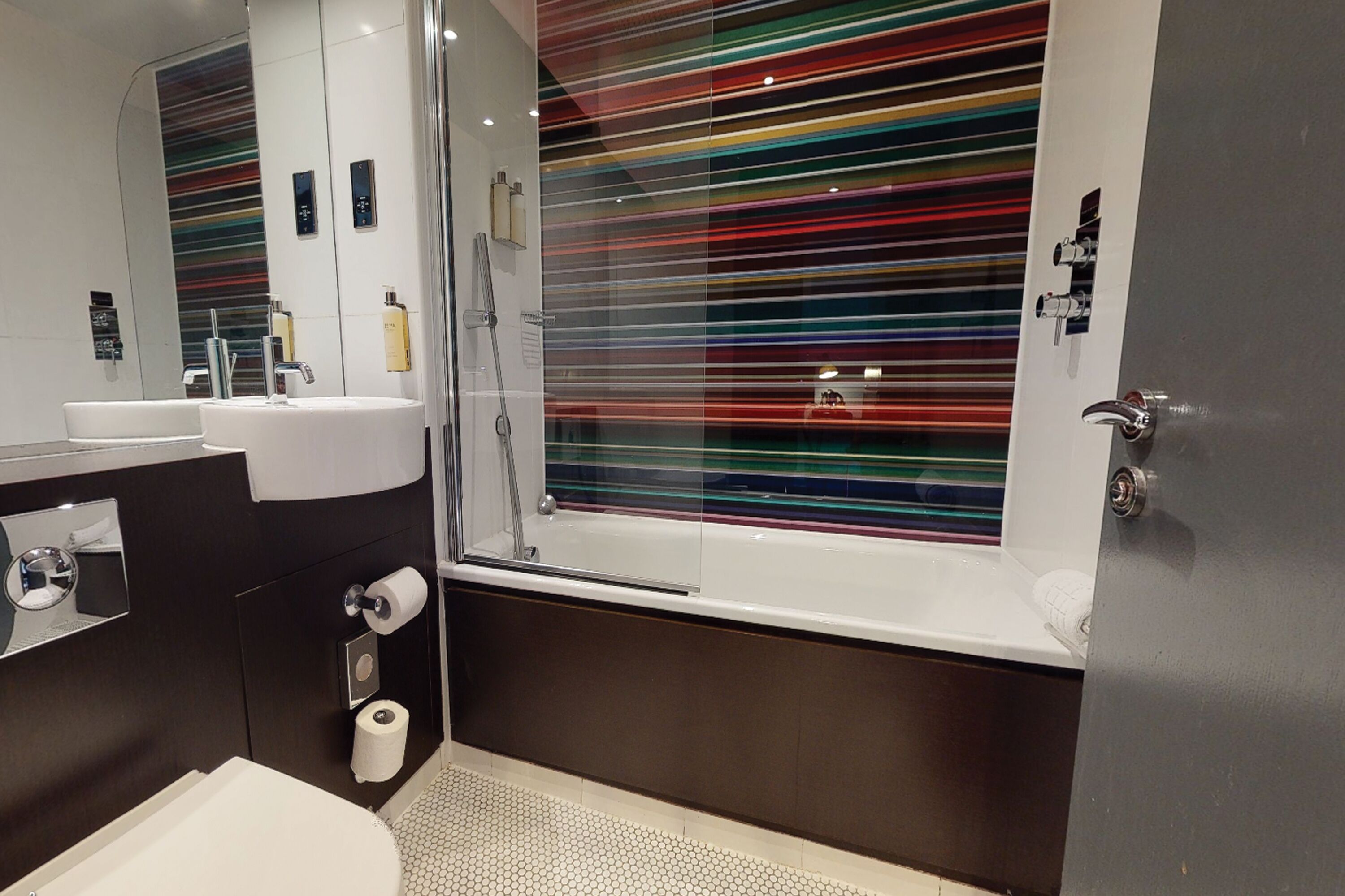 free toiletries, hair dryer, towels