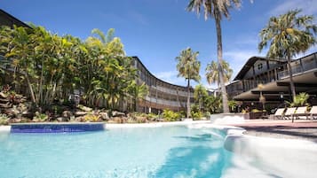 Outdoor pool, sun loungers