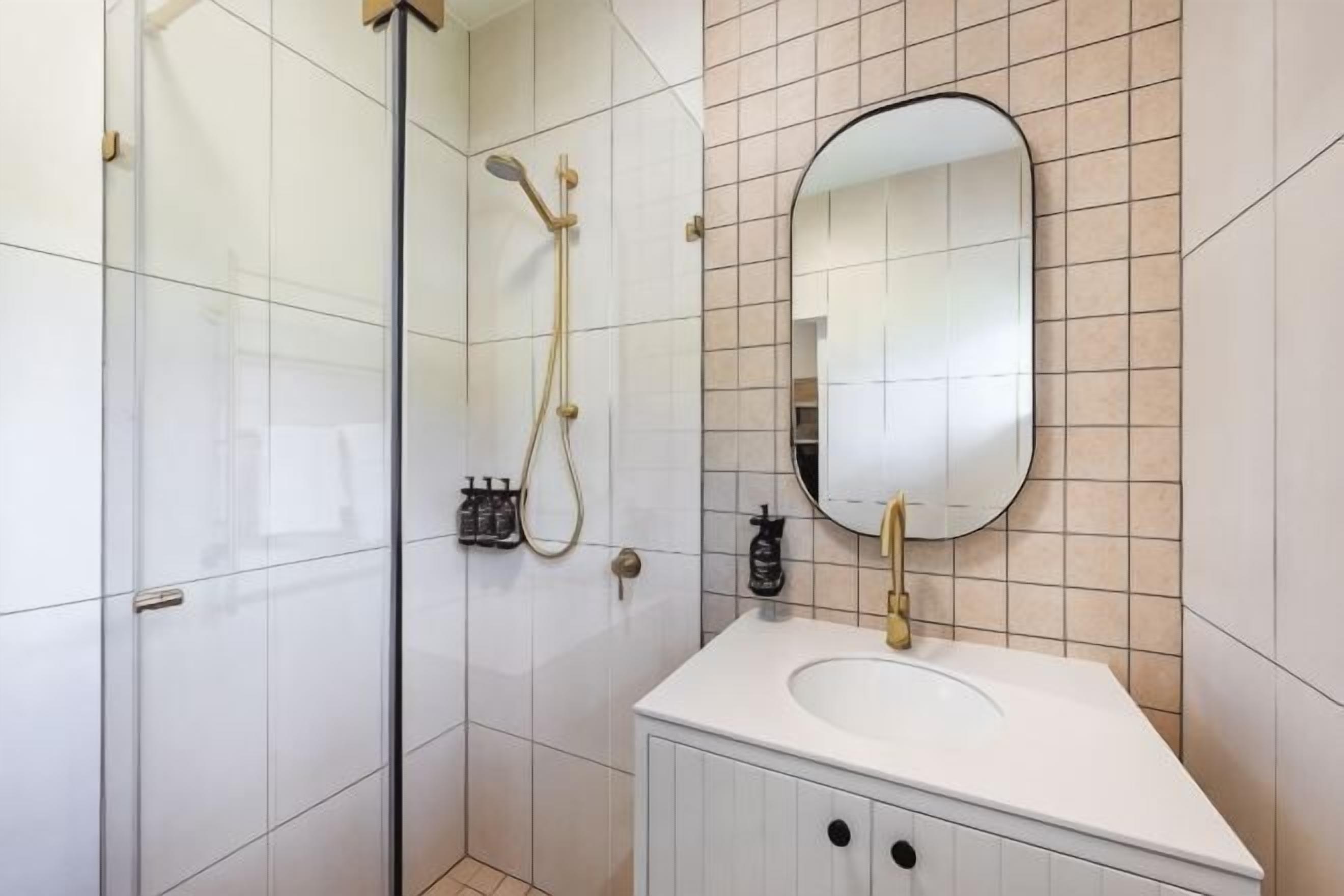 Bathroom | Shower, hair dryer, towels