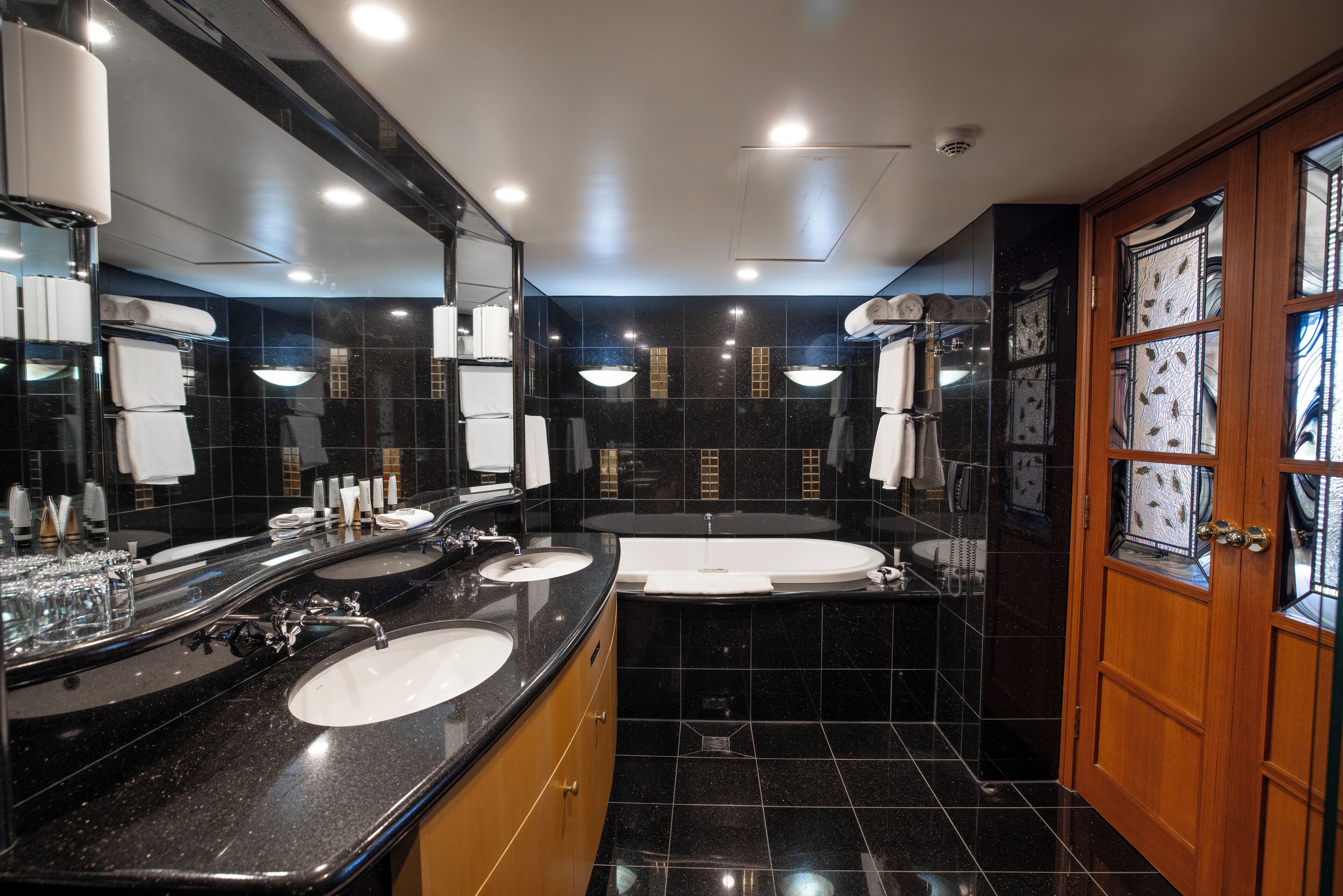 free toiletries, hair dryer, towels