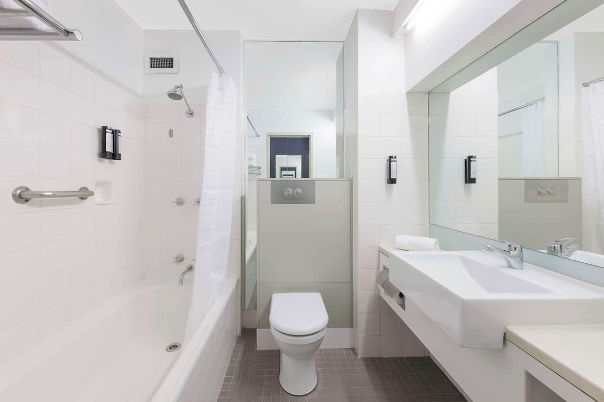 free toiletries, hair dryer, towels