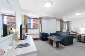 In-room safe, desk, iron/ironing board, free cribs/infant beds