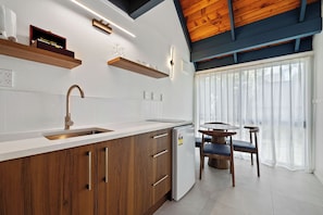 Family Apartment with Heated Plunge Pool | Private kitchen | Coffee/tea maker, electric kettle