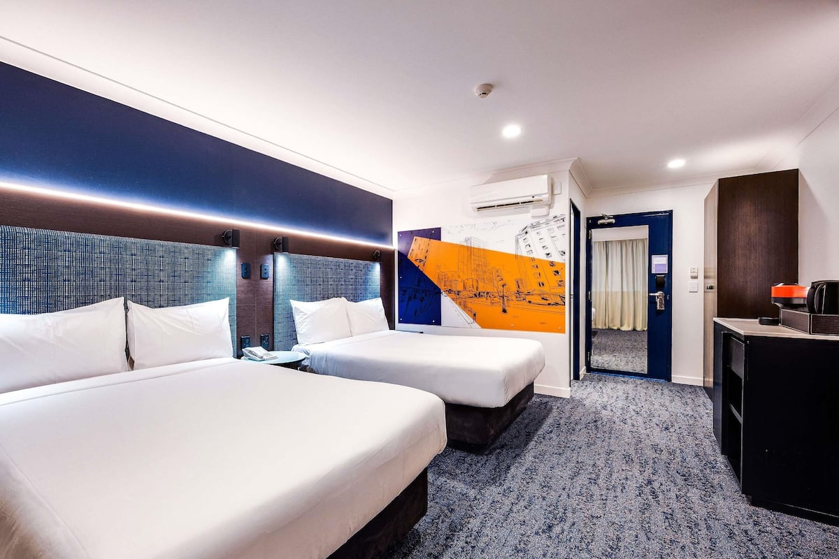 Executive Room, 2 Double Beds | Desk, laptop workspace, blackout drapes, iron/ironing board