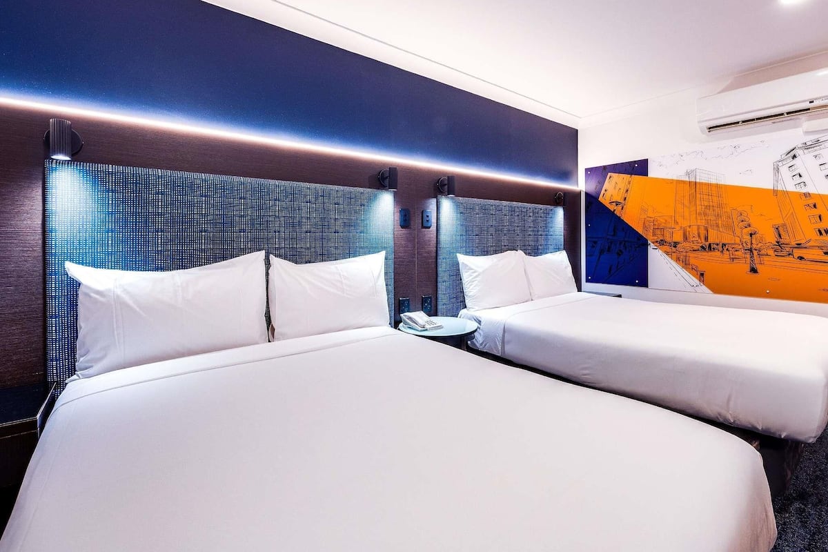 Executive Room, 2 Double Beds | Desk, laptop workspace, blackout drapes, iron/ironing board