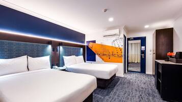 Executive Room, 2 Double Beds | Desk, laptop workspace, blackout drapes, iron/ironing board