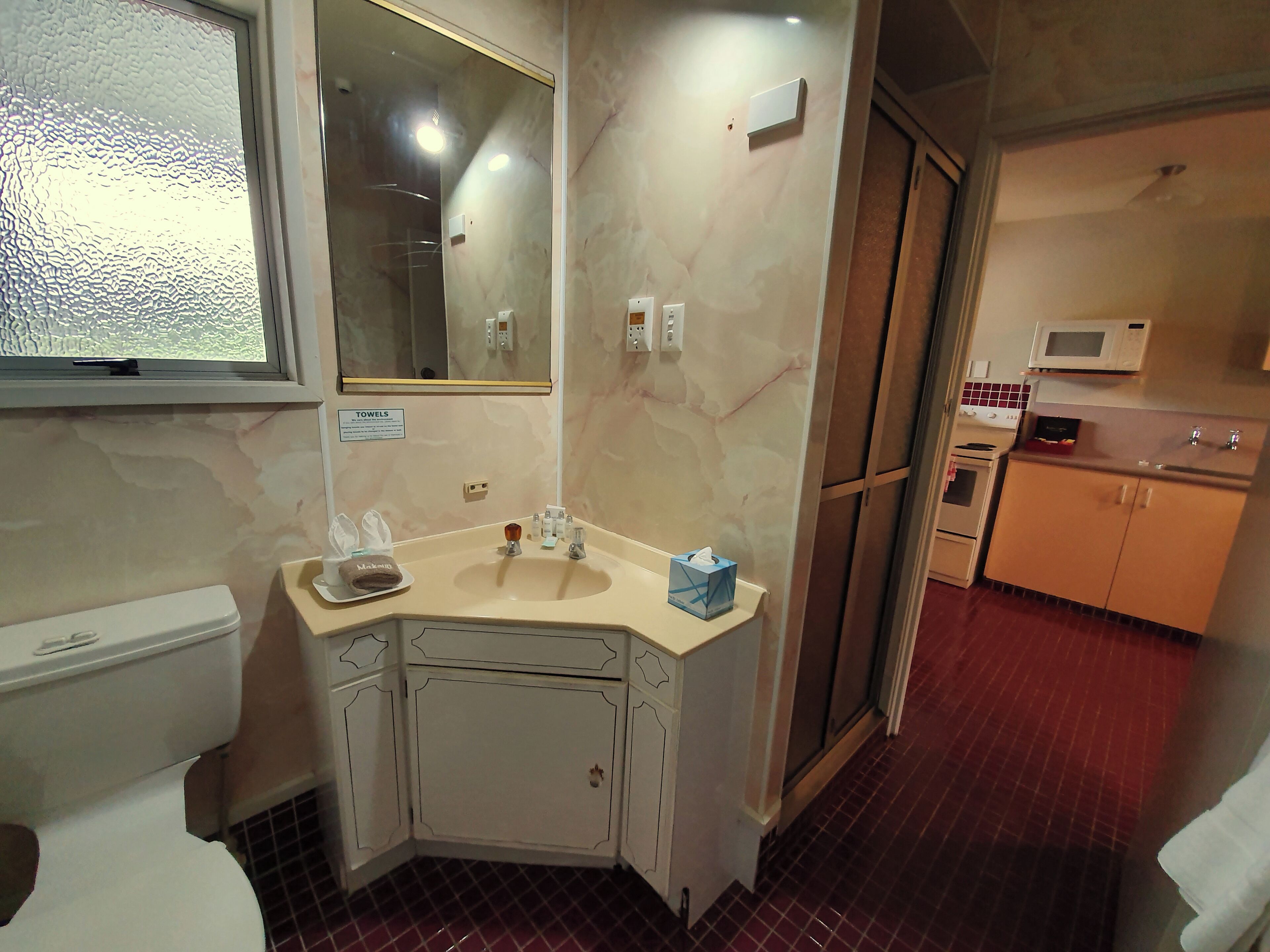 family suite | bathroom | hair dryer, towels