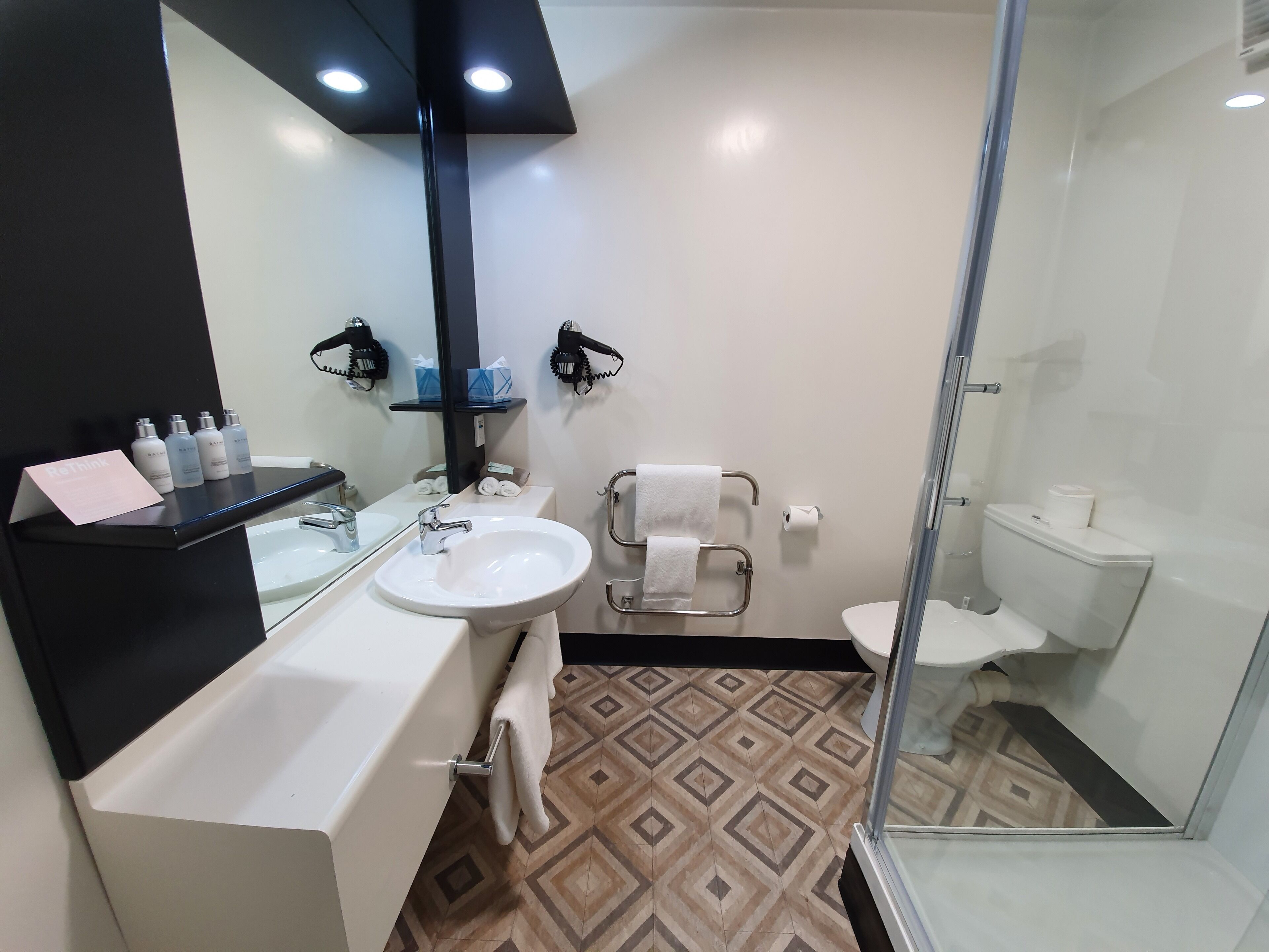 standard room | bathroom | hair dryer, towels