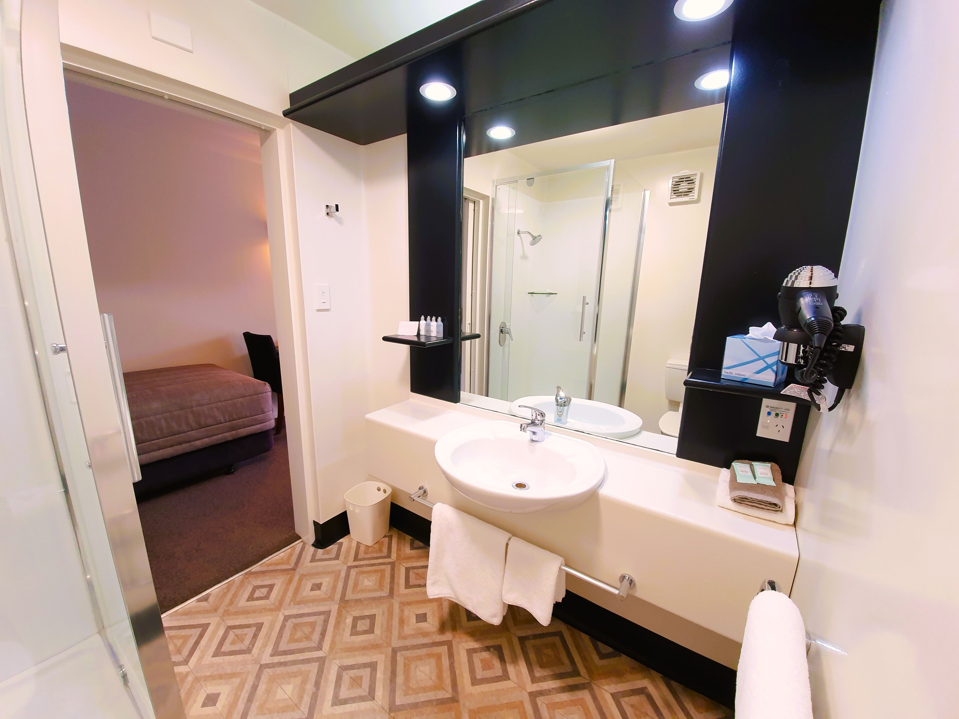 standard room | bathroom | hair dryer, towels