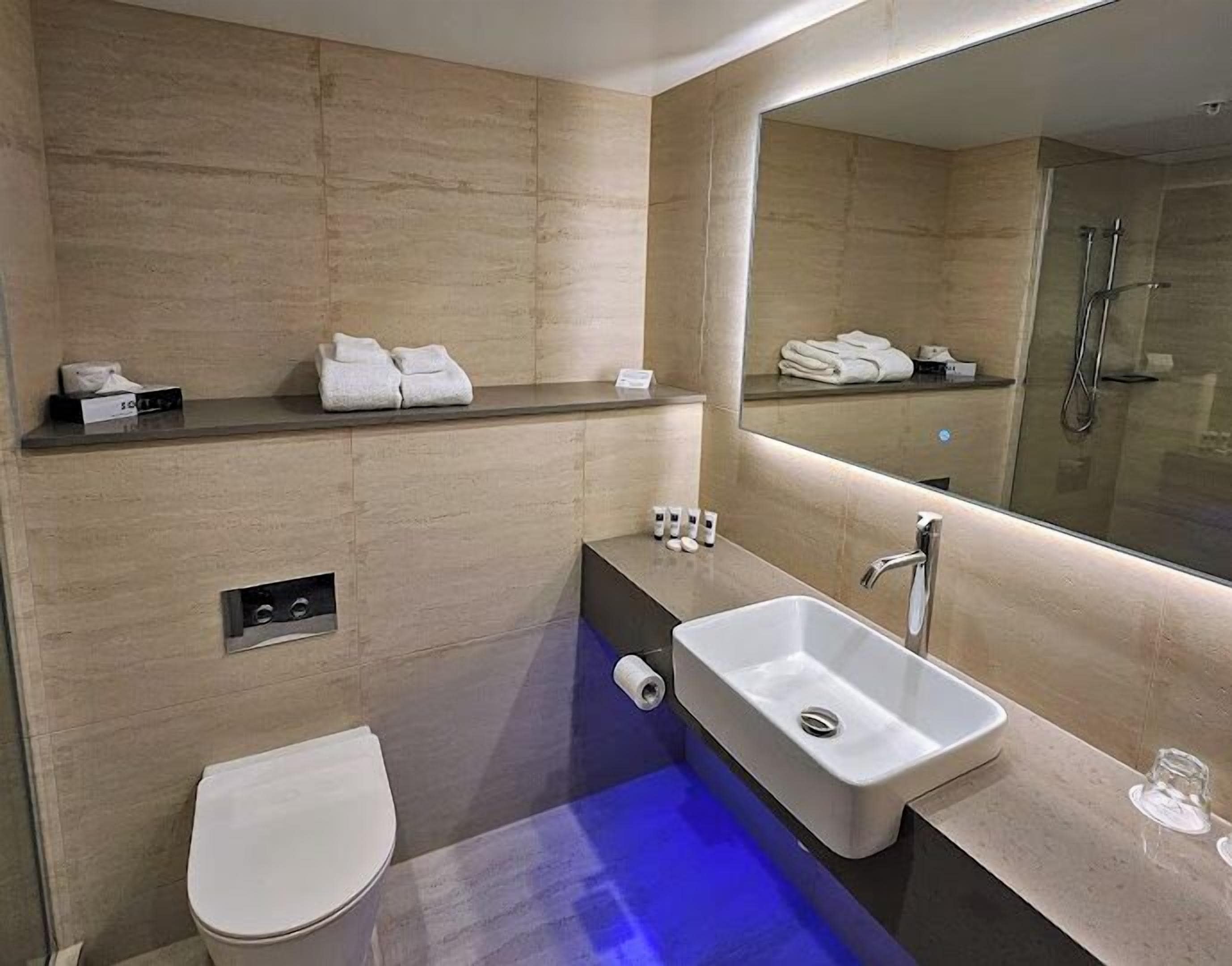 free toiletries, hair dryer, towels, soap