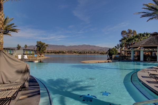 Outdoor pool, cabanas (surcharge), sun loungers