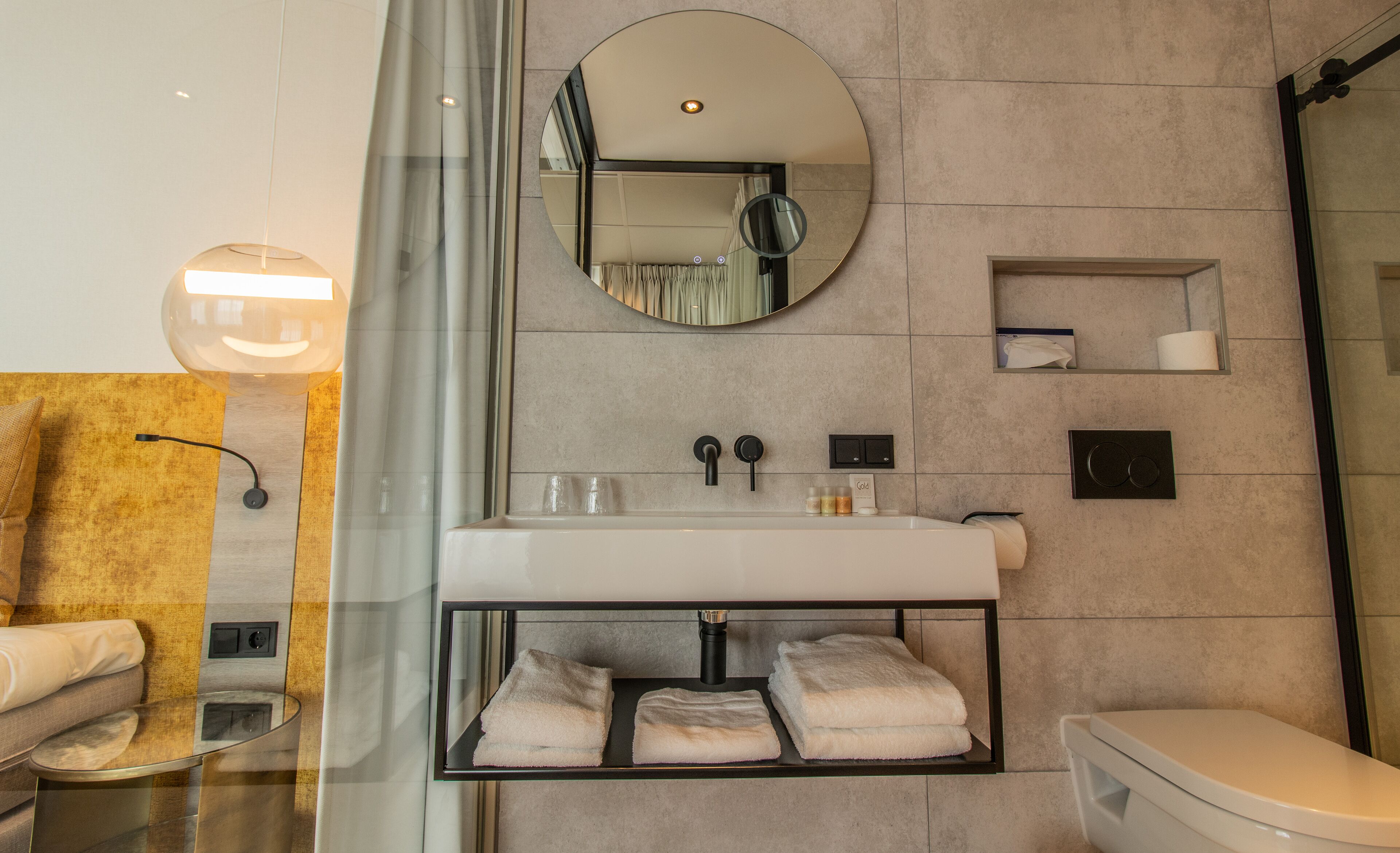 junior suite, 1 king bed, ocean view | bathroom | hair dryer, towels