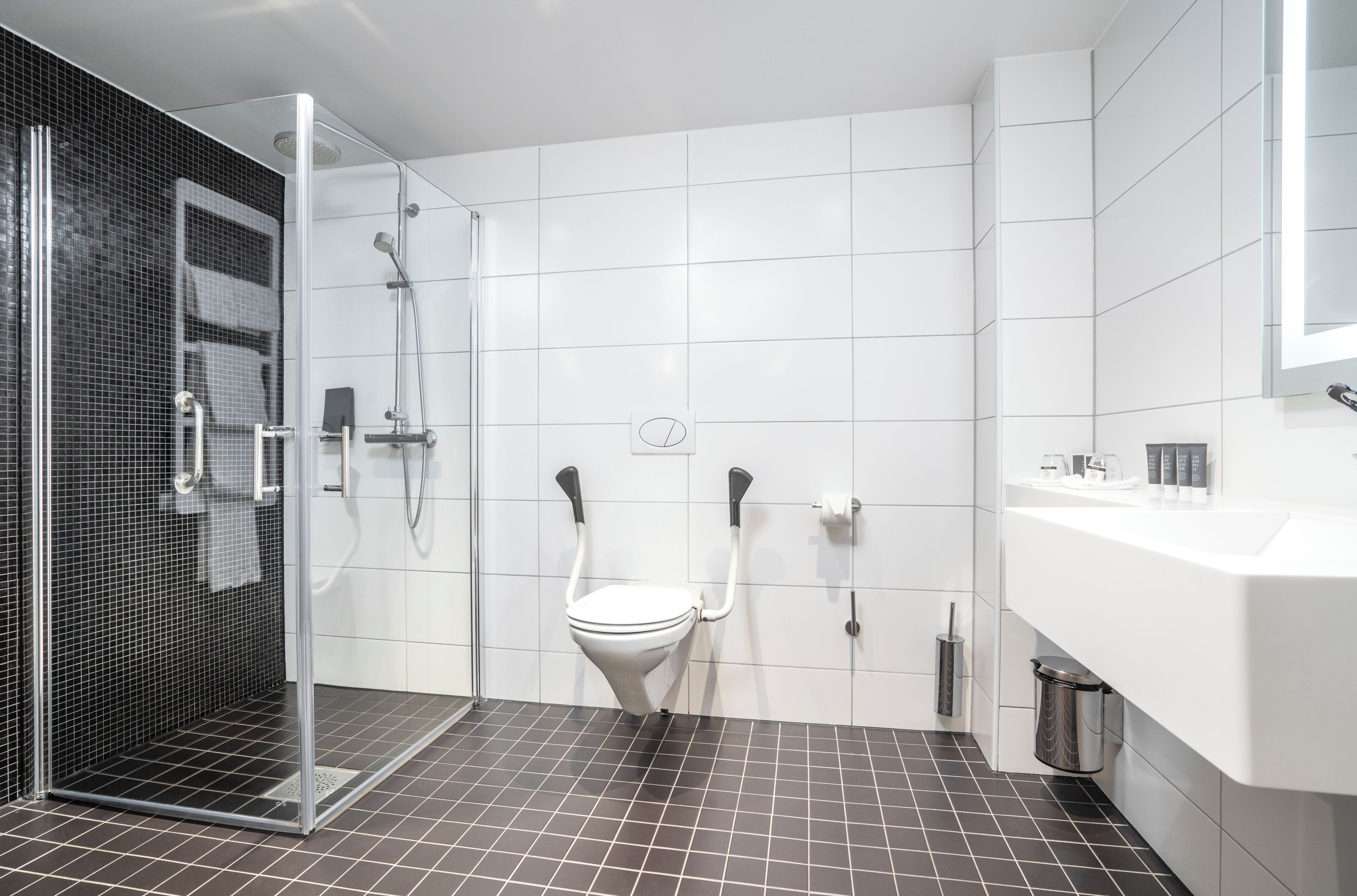 Eco-friendly toiletries, hair dryer, bathrobes, slippers