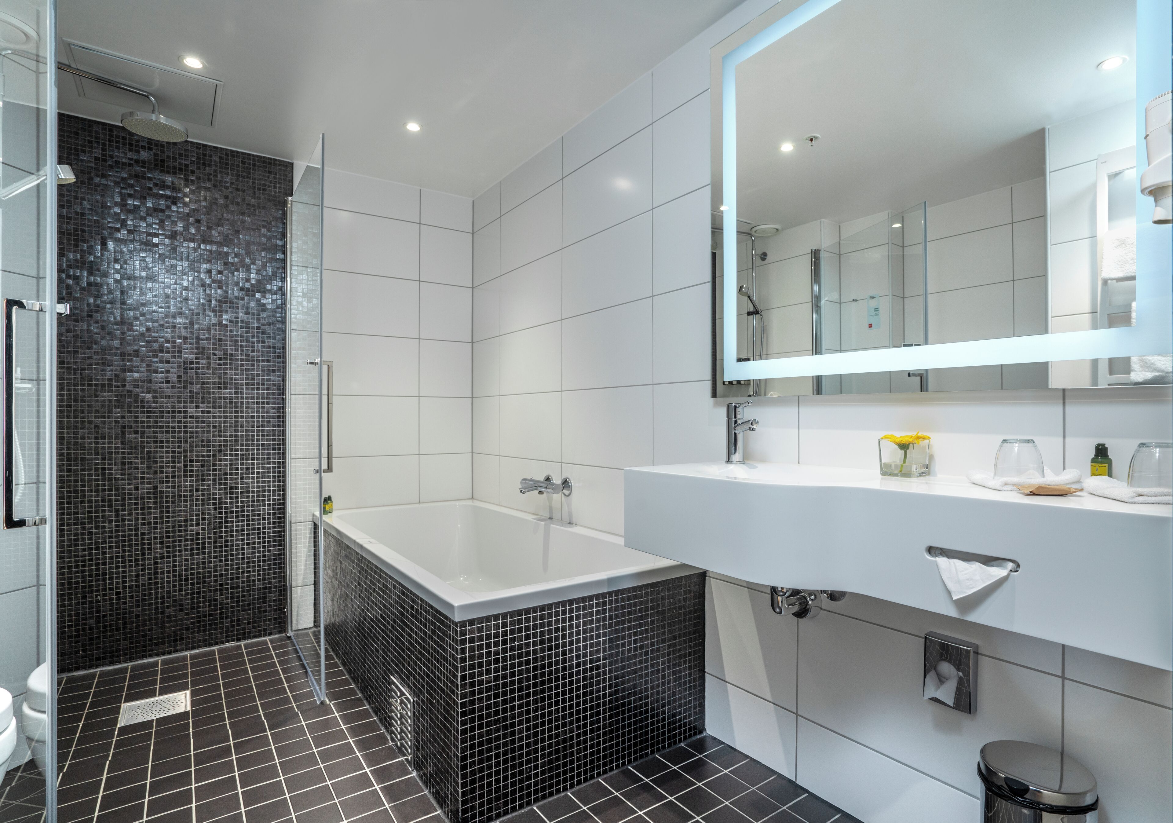 Eco-friendly toiletries, hair dryer, bathrobes, slippers