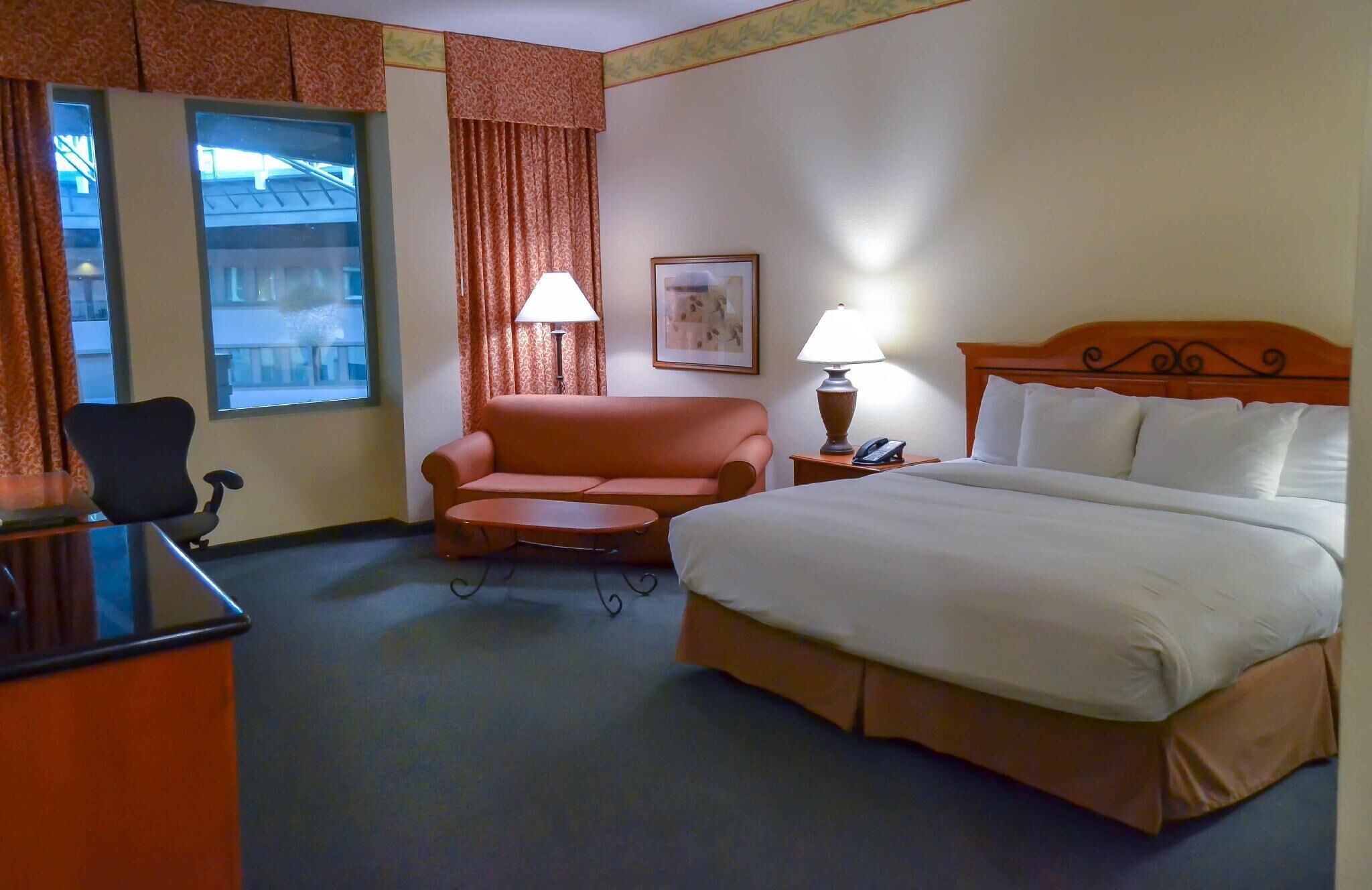 Premium bedding, pillow-top beds, in-room safe, desk