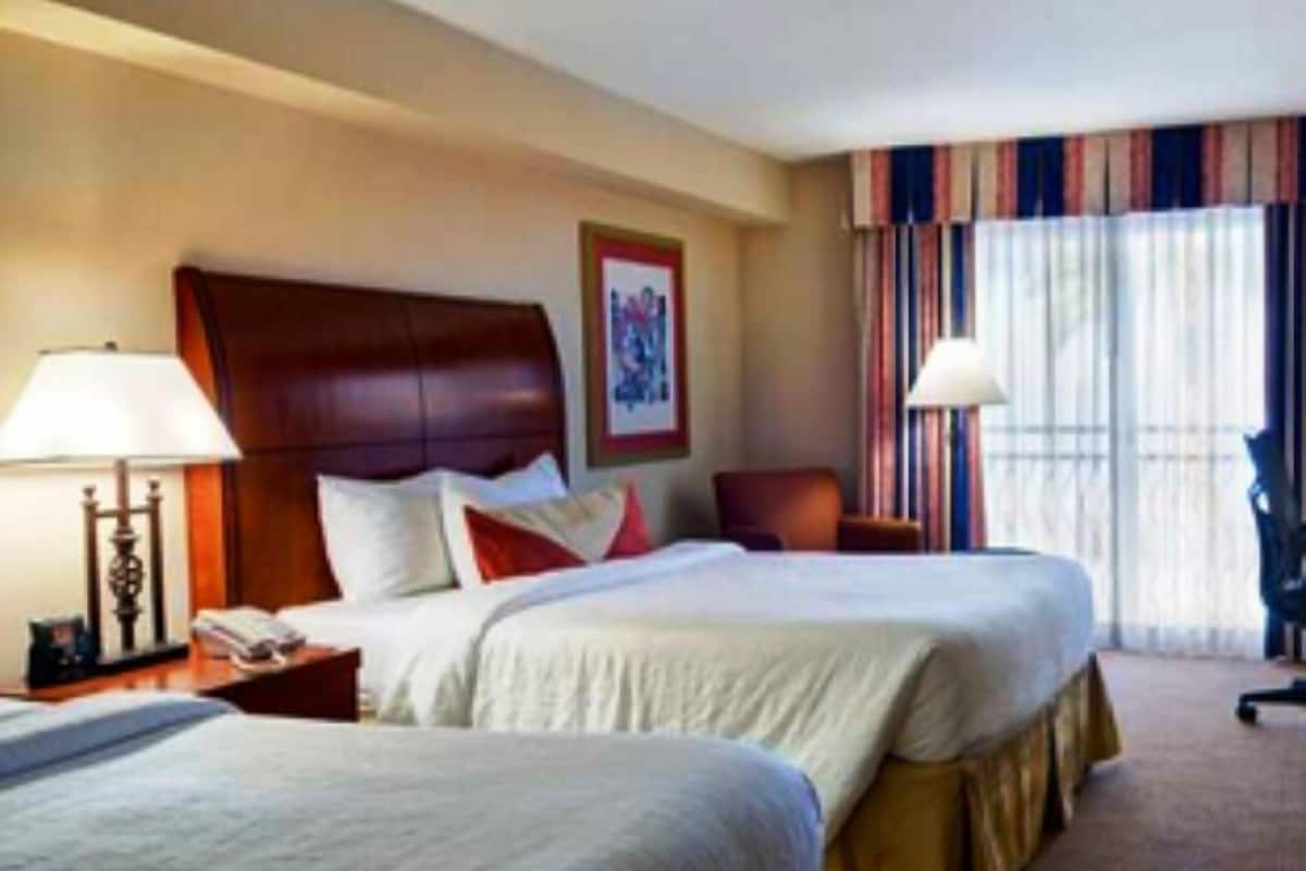 Premium bedding, down comforters, desk, laptop workspace