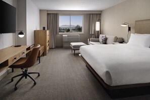 Rom, 1 kingsize-seng med sovesofa | Skrivebord, skrivebord for bærbar PC og blendingsgardiner