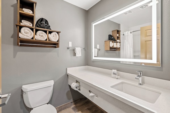 Combined shower/bathtub, free toiletries, hair dryer, towels - Holiday Inn Express & Suites Paso Robles by IHG (Paso Robles)
