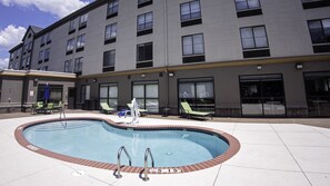Outdoor pool, open 8:00 AM to 8:00 PM, sun loungers