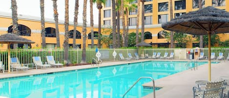 Outdoor pool, open 8:00 AM to 11:00 PM, free cabanas, sun loungers