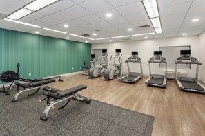 A fitness center with treadmills, elliptical machines, and weight benches. - Holiday Inn Express Hotel & Suites Providence-Woonsocket by IHG (Woonsocket)