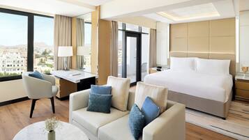 Down duvets, minibar, in-room safe, desk
