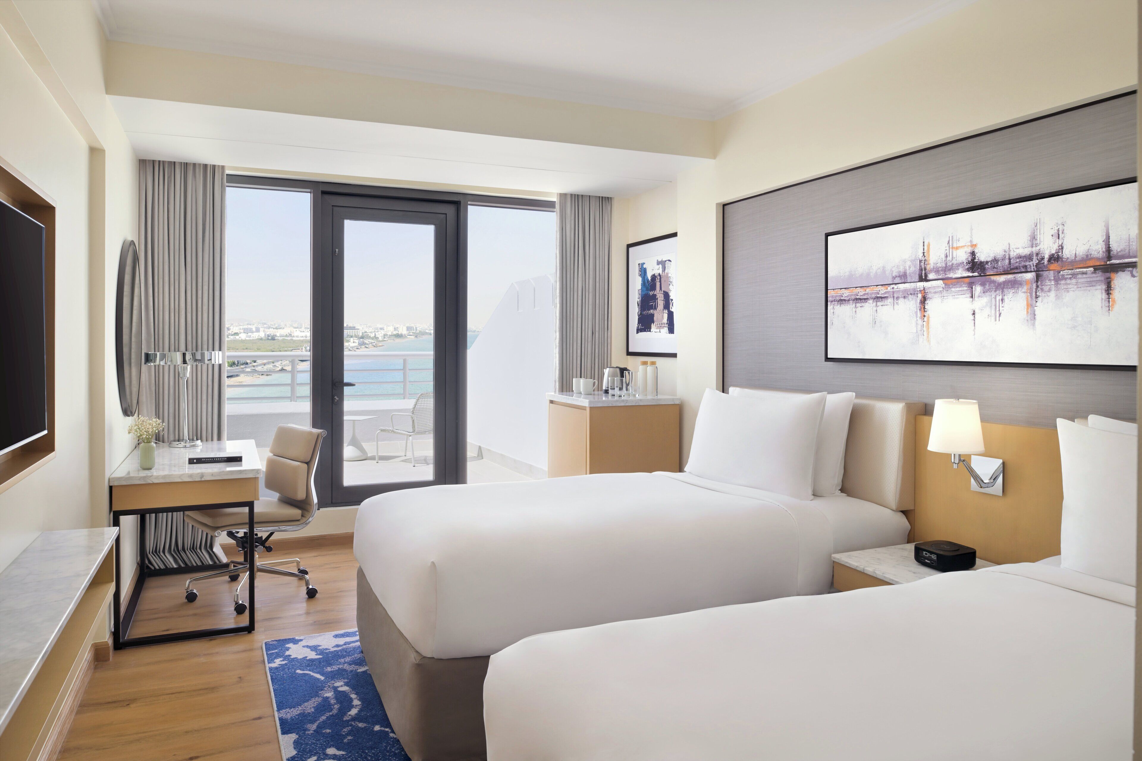 Room, 2 Single Beds, Balcony, Sea View | Down duvets, minibar, in-room safe, individually decorated