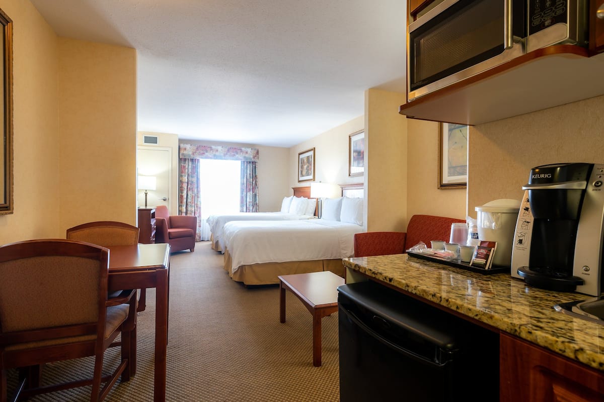 Suite, 2 Queen Beds | 1 bedroom, desk, blackout drapes, iron/ironing board
