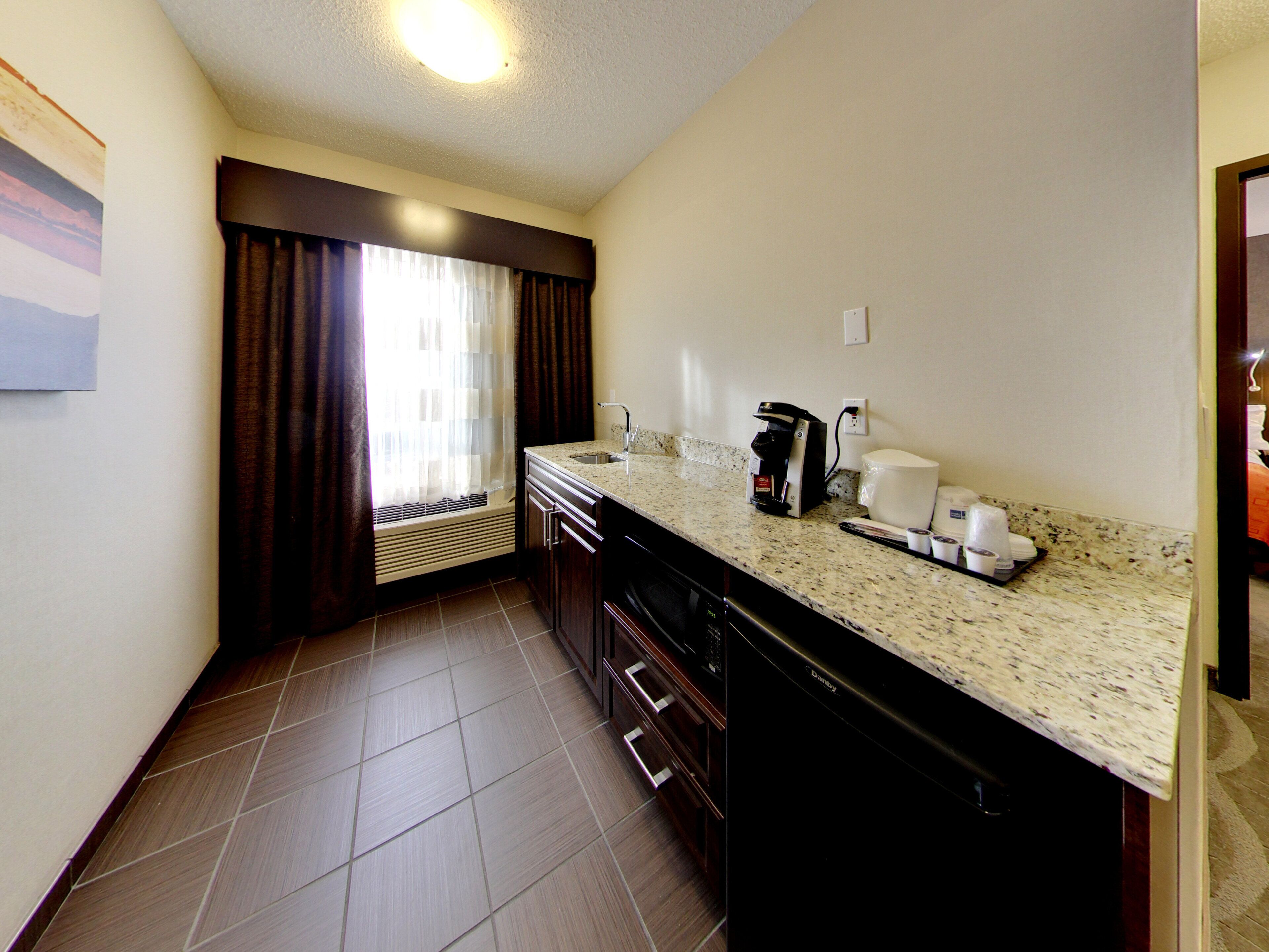 Desk, blackout drapes, iron/ironing board, WiFi (free)
