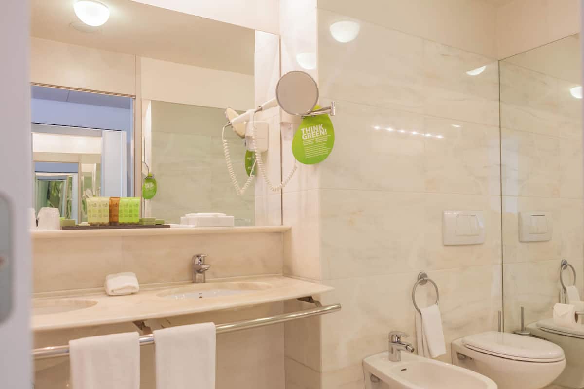 free toiletries, hair dryer, bathrobes, slippers