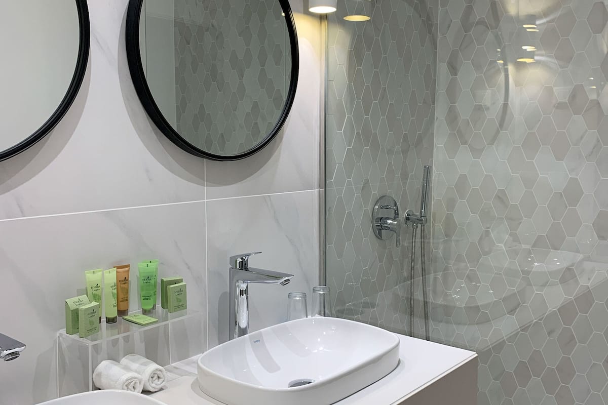 free toiletries, hair dryer, bathrobes, slippers