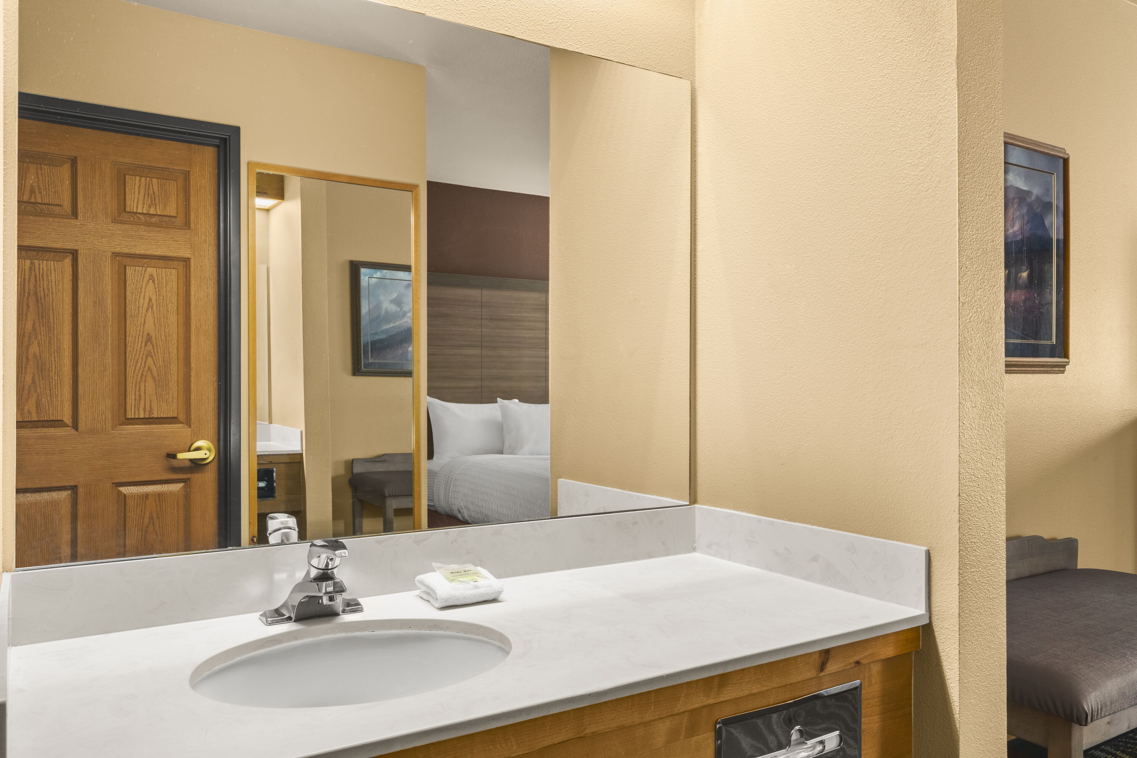 combined shower/bathtub, hair dryer, towels