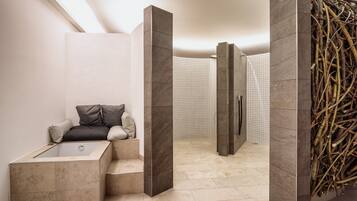 Sauna, steam room, body treatments, aromatherapy, hot stone massages