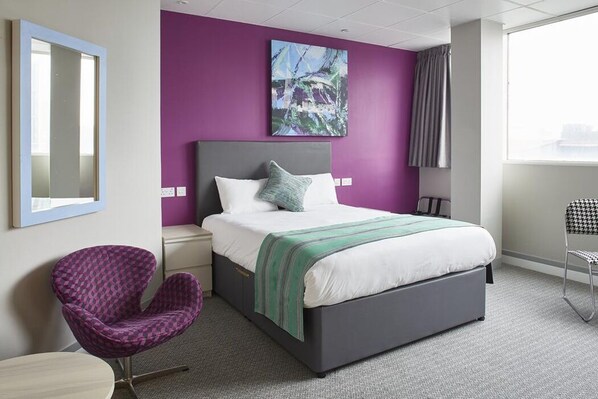 Hypo-allergenic bedding, blackout curtains, soundproofing