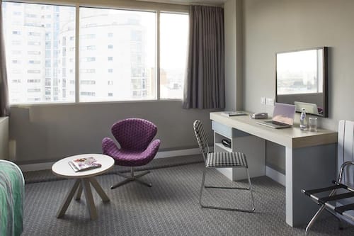 Hypo-allergenic bedding, desk, blackout curtains, soundproofing