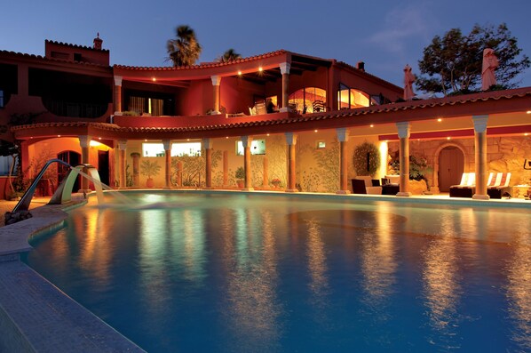 Front of property – evening/night