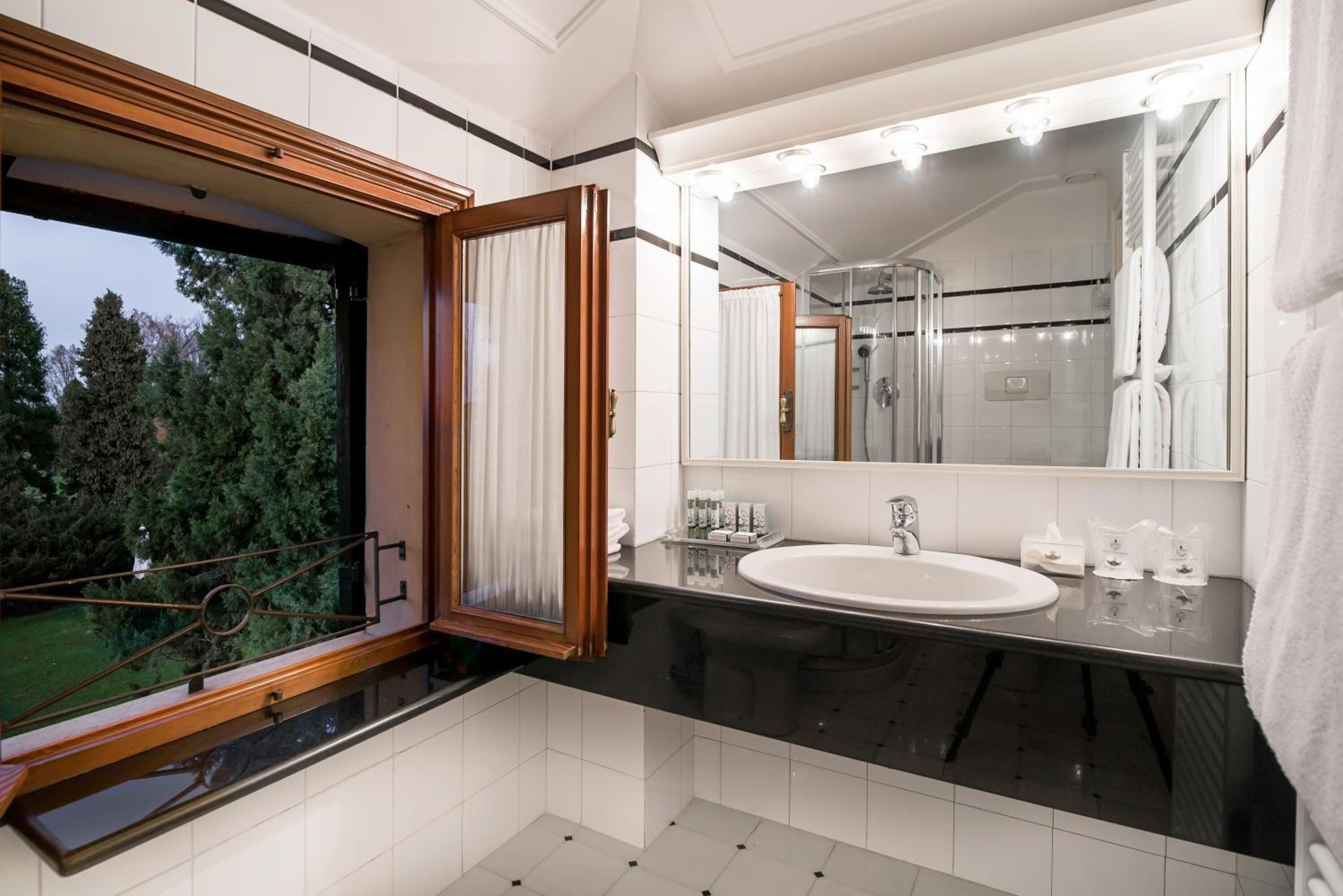 bathroom | hair dryer, towels