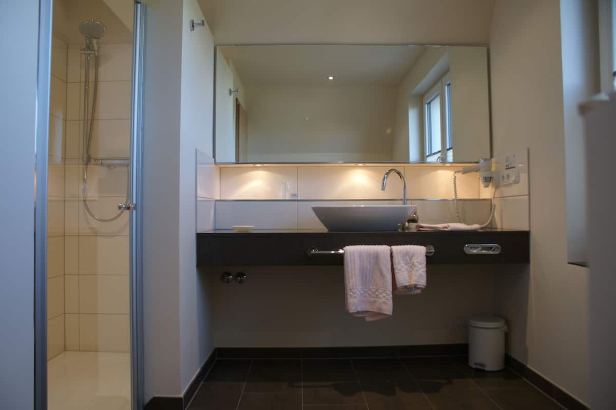 standard double room | bathroom | free toiletries, hair dryer, towels, soap