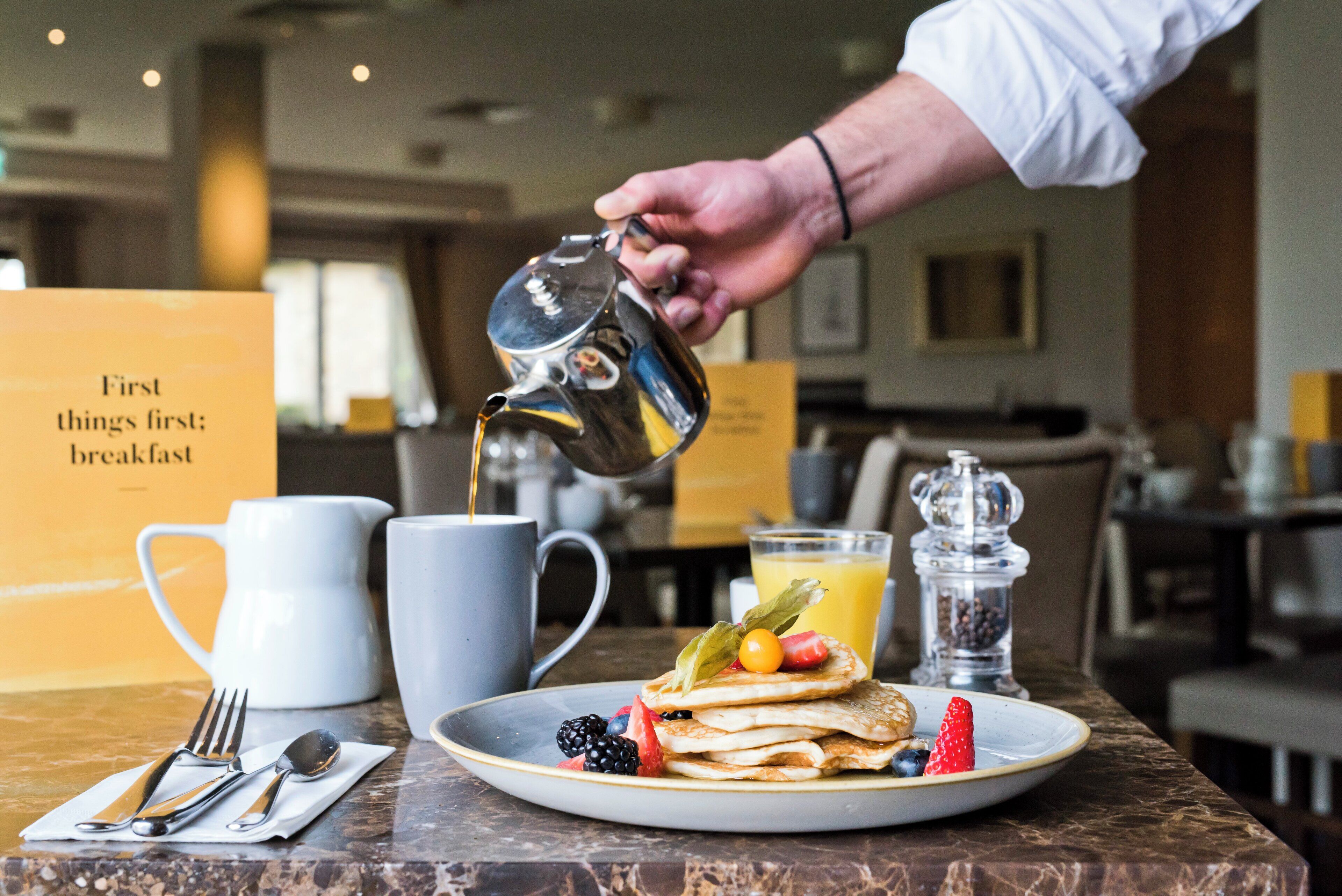 Frokost, lunsj, middag og brunsj serveres