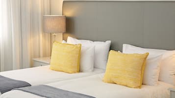 In-room safe, desk, laptop workspace, blackout curtains