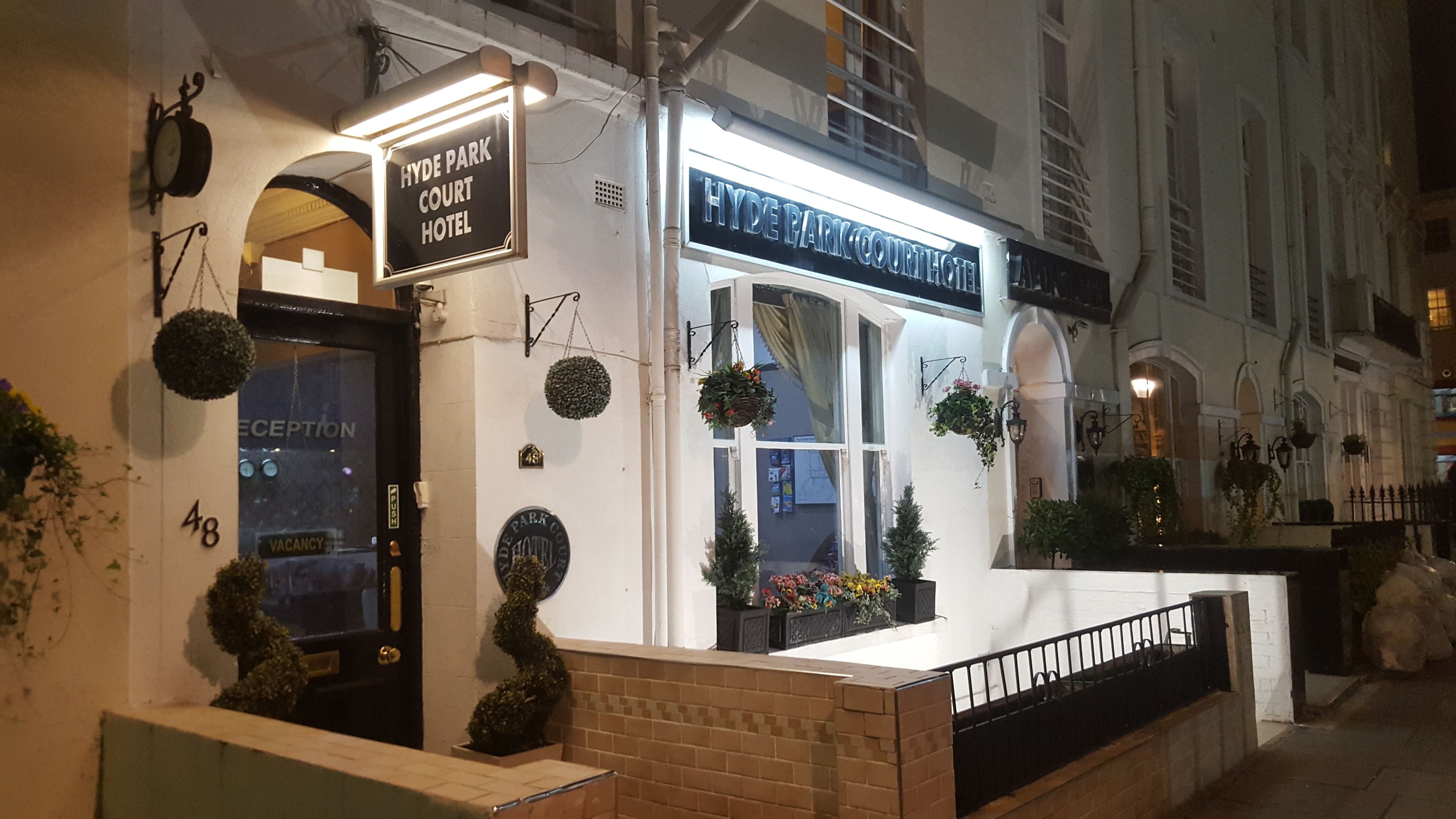 Front of property – evening/night