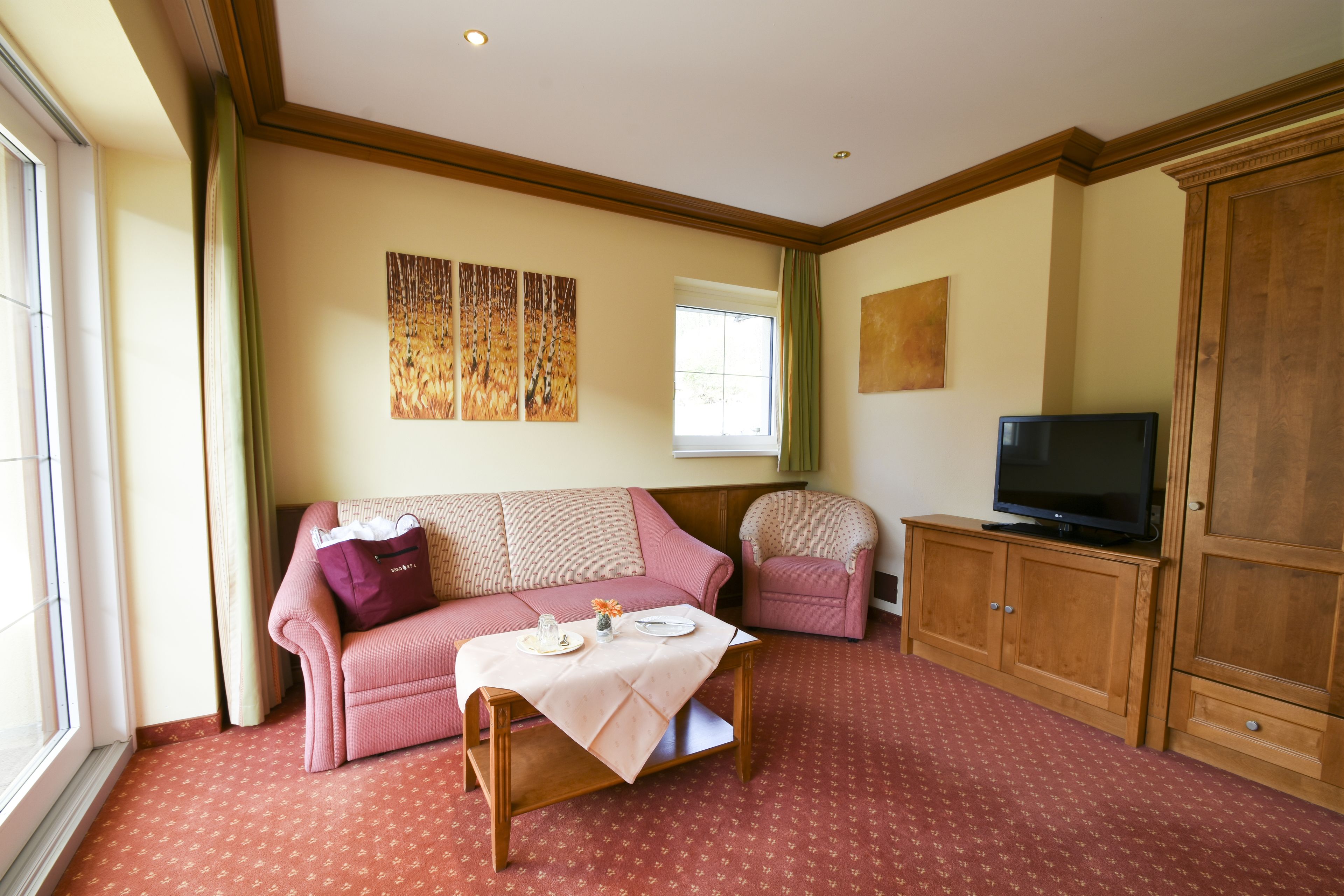 superior suite, balcony | living area | tv