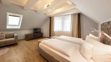 1 chambre, literie de qualité supérieure, couette en duvet d'oie