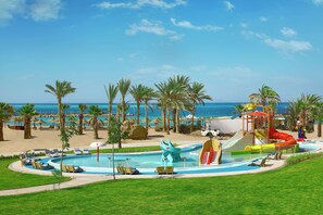 2 outdoor pools, open 9:00 AM to 5:00 PM, pool umbrellas, pool loungers