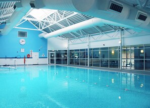 Indoor pool, sun loungers