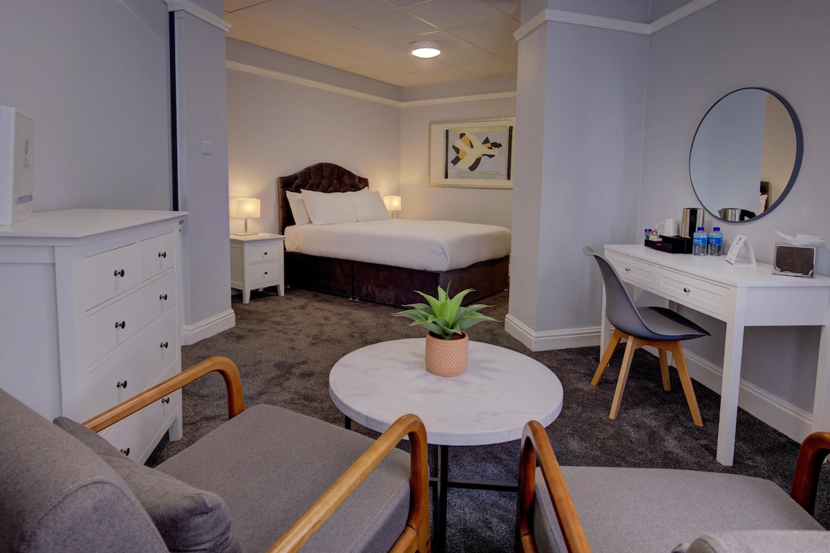 Desk, iron/ironing board, WiFi (free), alarm clocks